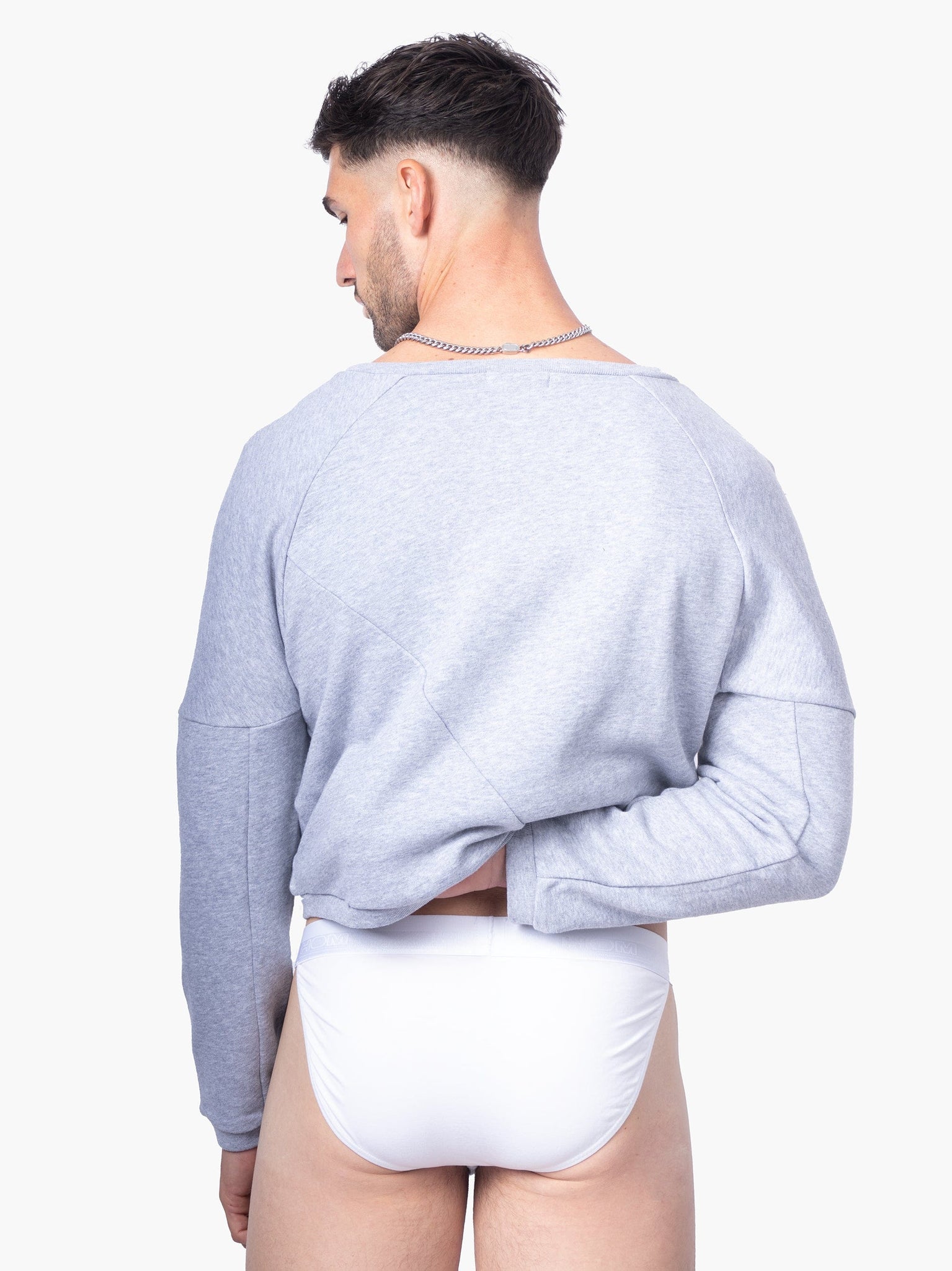 Cropped Sweatshirt in Grey