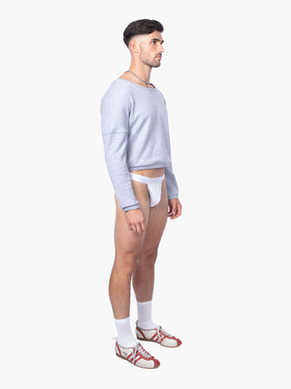 Cropped Sweatshirt in Grey