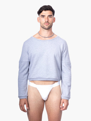 Cropped Sweatshirt in Grey