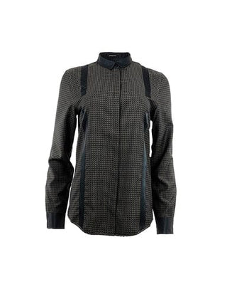 Dark Brown Shirt with Black Silk Detailing