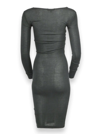 Dark Green Bodycon Sheer Dress