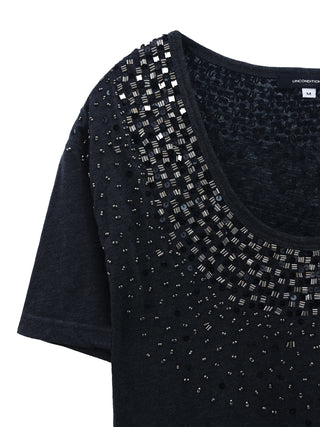 Dark Grey Sequin T-Shirt