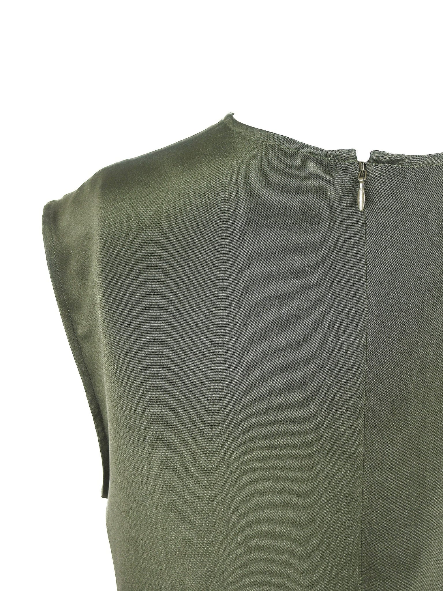 Green Sleeveless Silk Top