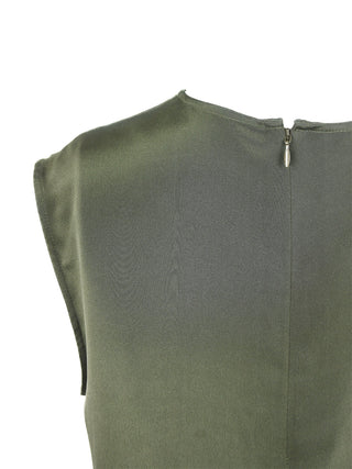 Green Sleeveless Silk Top