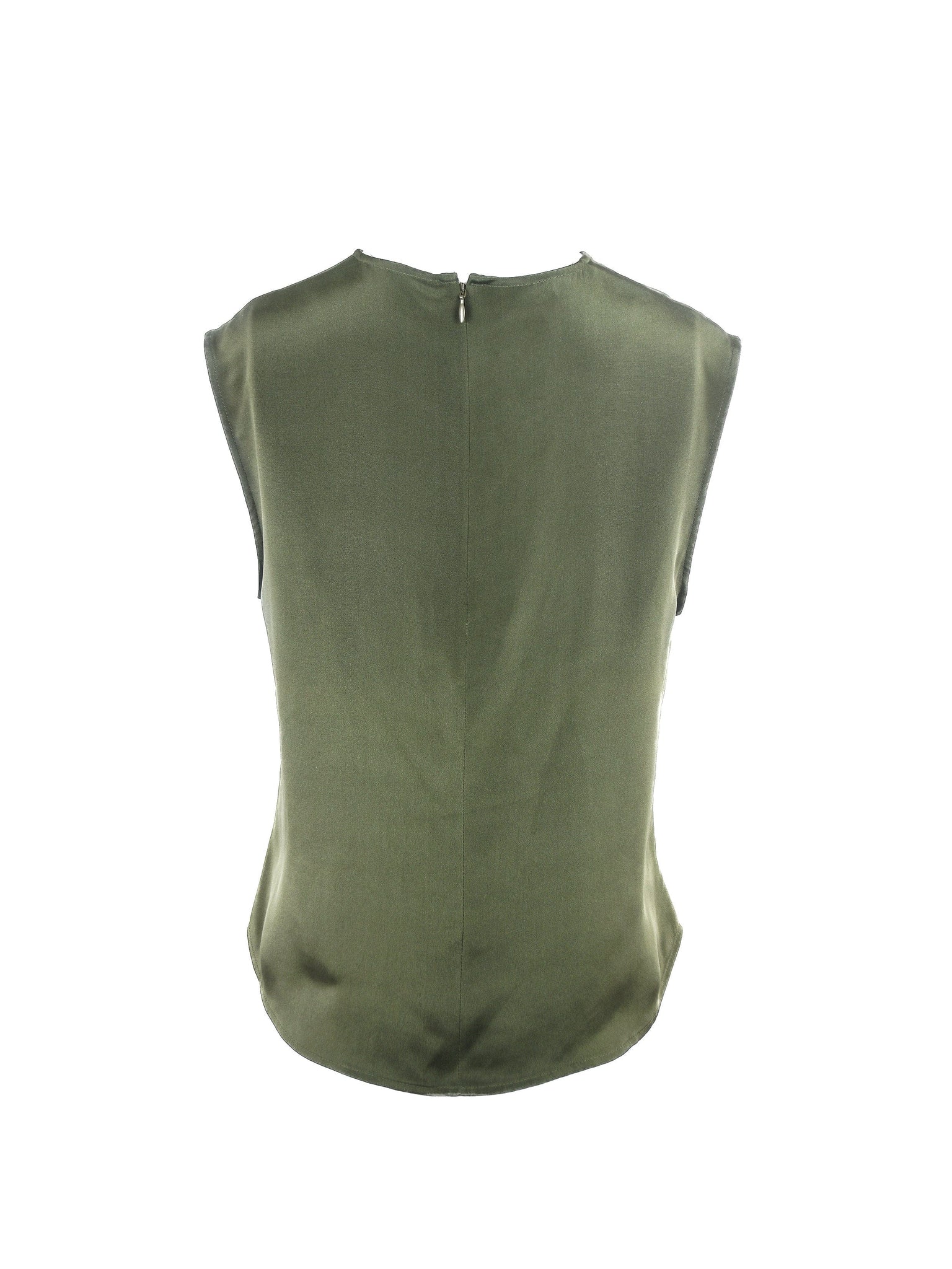 Green Sleeveless Silk Top