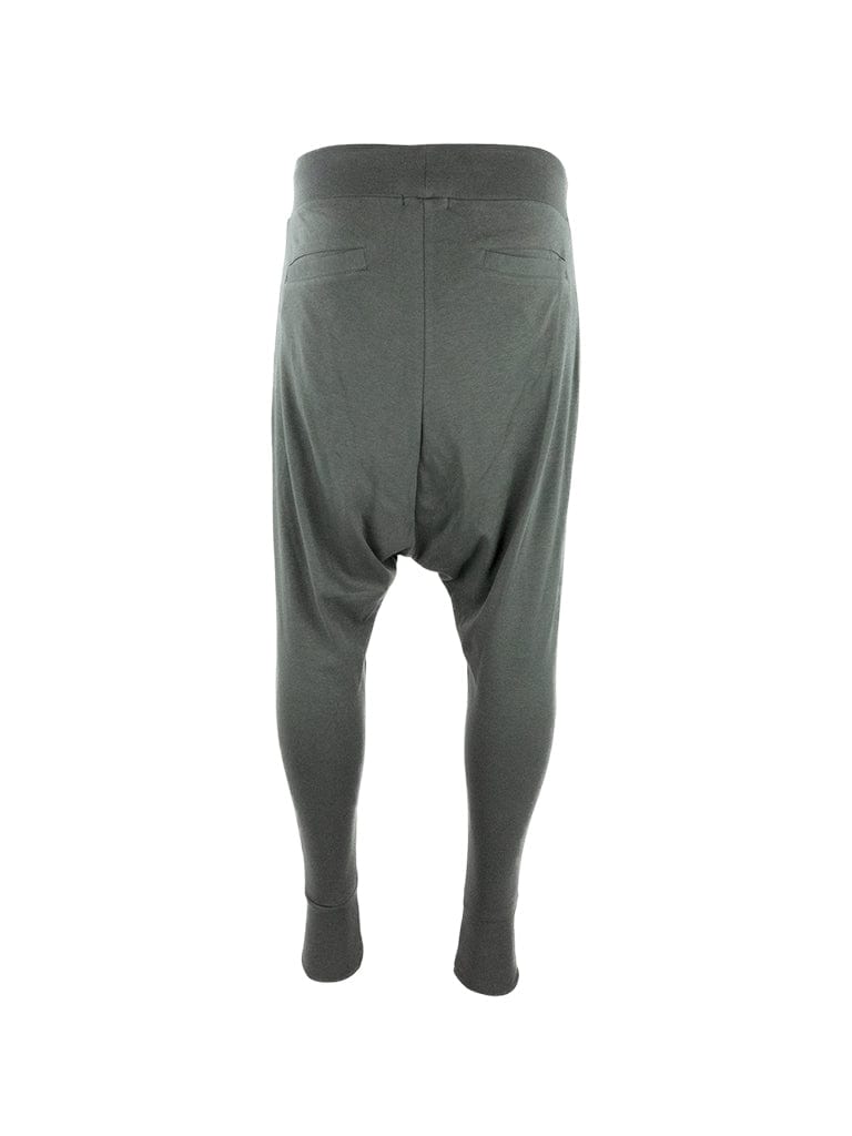 Grey Drop Crotch Joggers with Double Zip