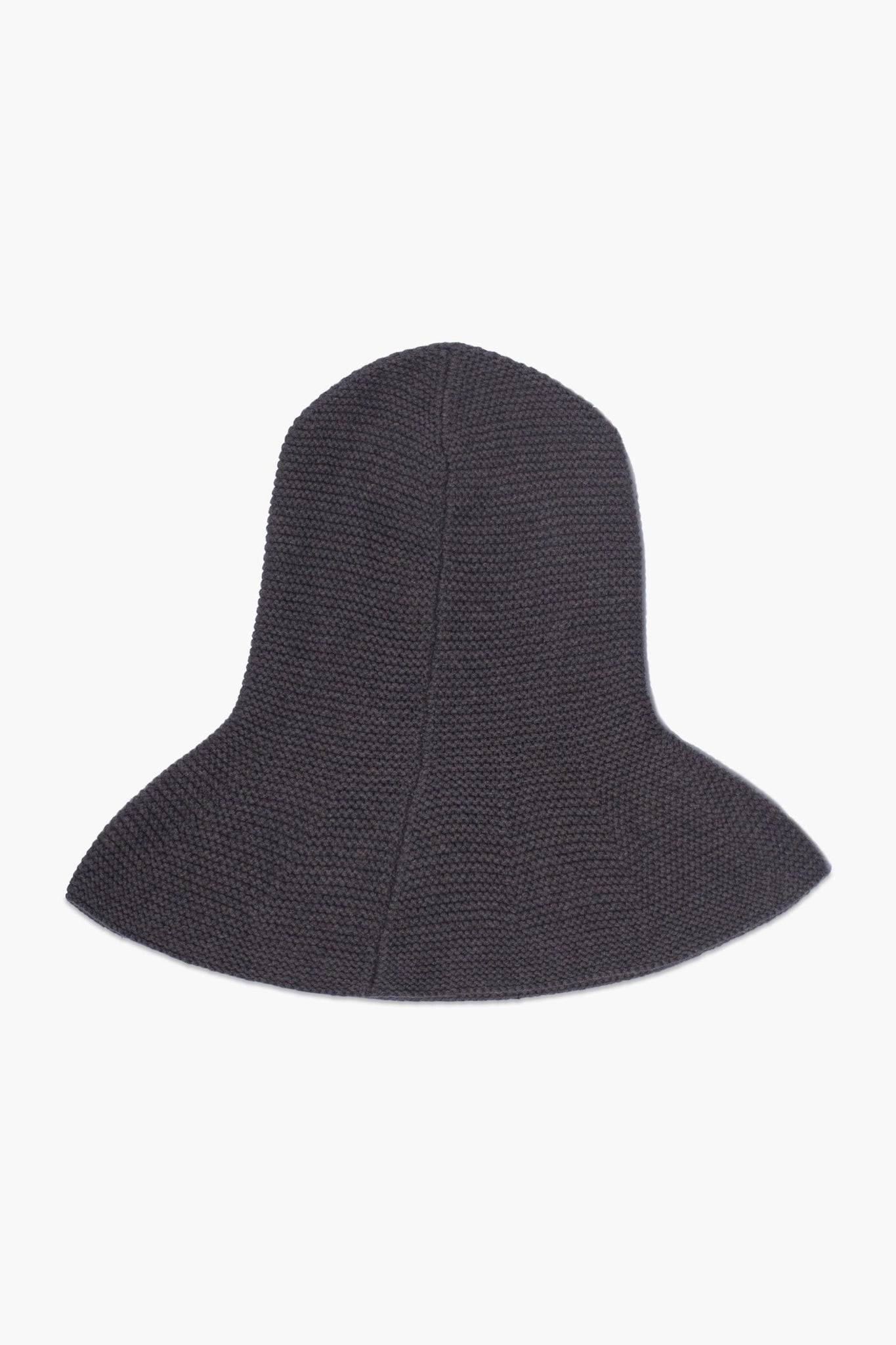 Grey Knitted Shoulder-Draped Balaclava