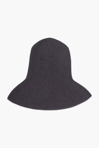 Grey Knitted Shoulder-Draped Balaclava