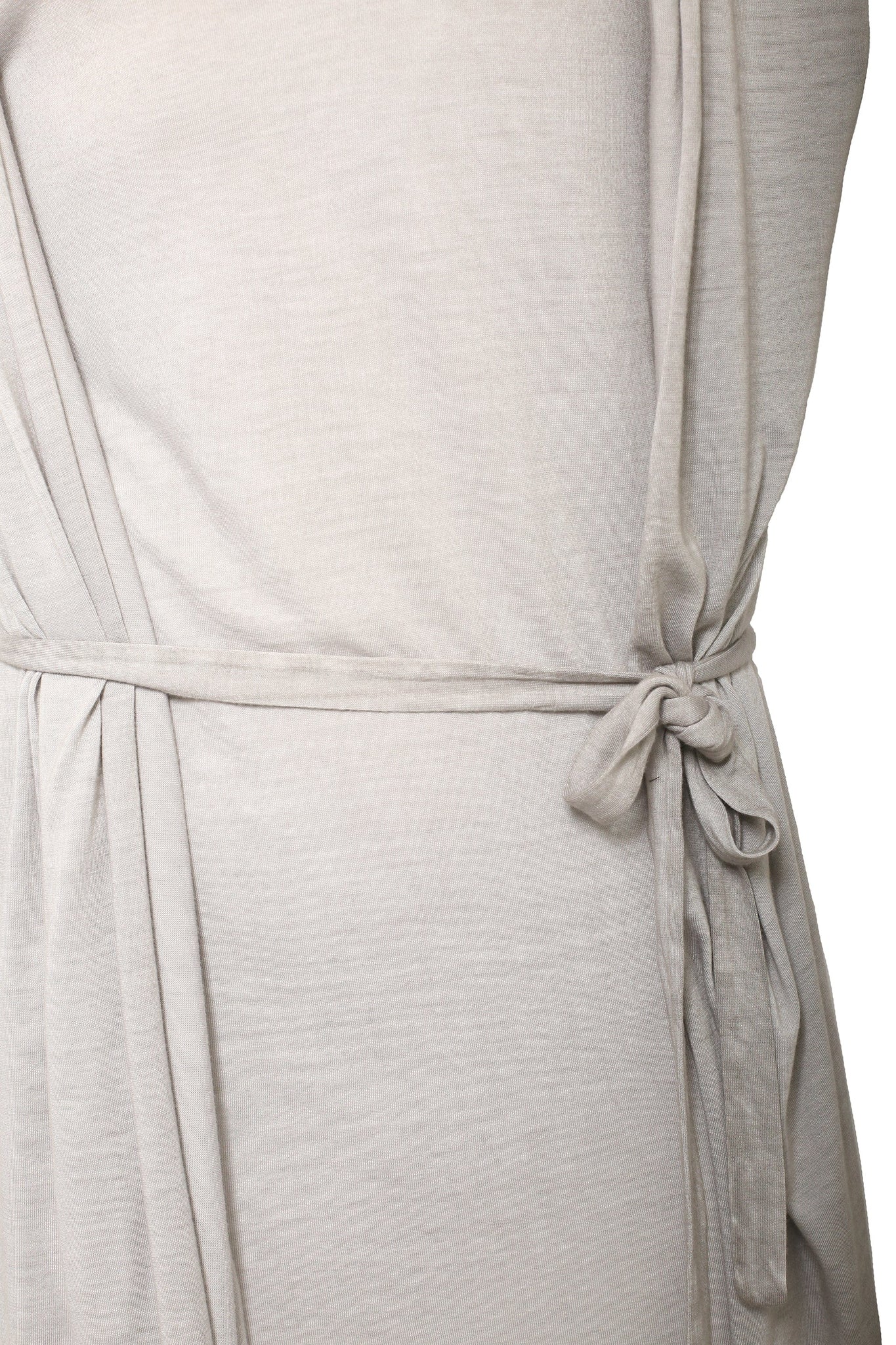 Grey Sleeveless Tie Up Drape Vest