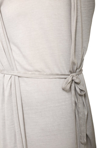 Grey Sleeveless Tie Up Drape Vest