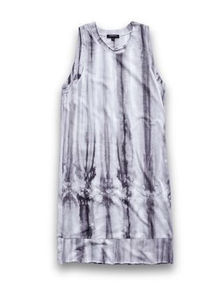Grey Tie-Dyed Jersey Vest Dress