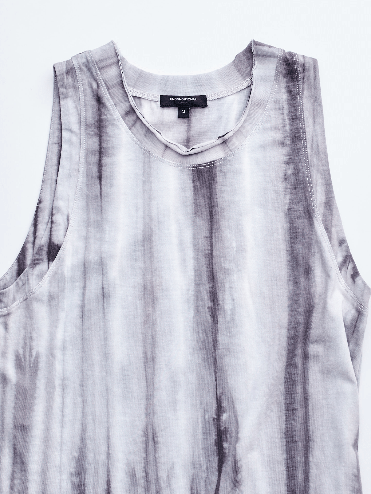 Grey Tie-Dyed Jersey Vest Dress