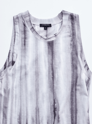 Grey Tie-Dyed Jersey Vest Dress