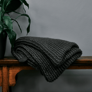 Handmade Charcoal Chunky Knit Throw Medium UNCONDITIONAL