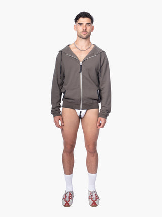 Khaki Angel Zip-Up Hoodie