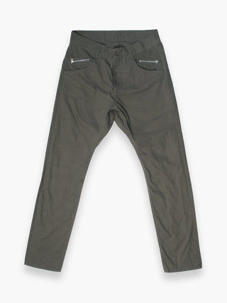 Khaki Combat Trousers With Zip Details