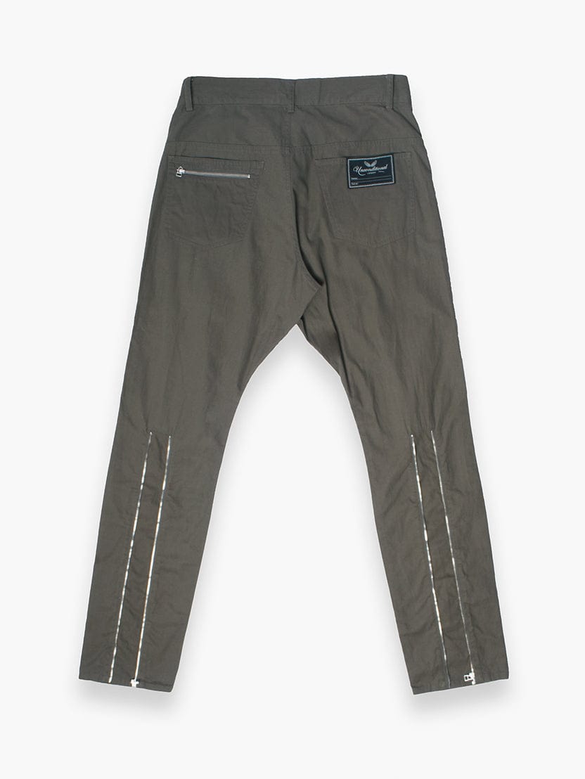 Khaki Combat Trousers With Zip Details