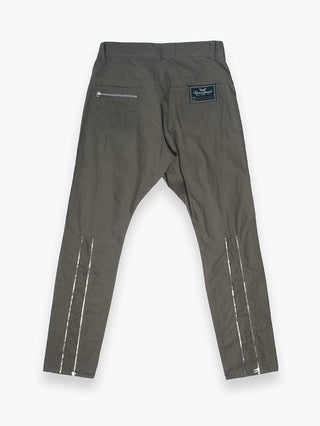 Khaki Combat Trousers With Zip Details