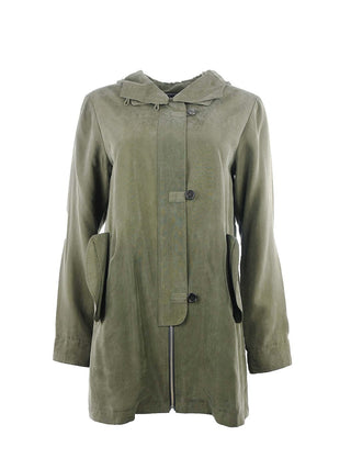 Khaki Green Coat with Hood