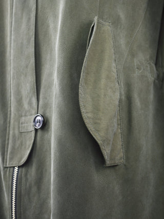 Khaki Green Coat with Hood