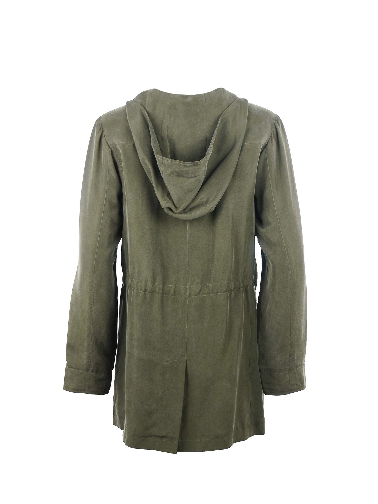 Khaki Green Coat with Hood