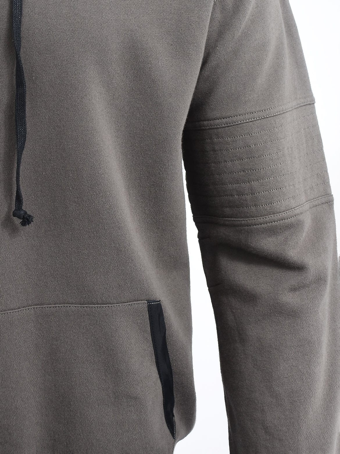 Khaki Green Hoodie with Back Zip Detailing
