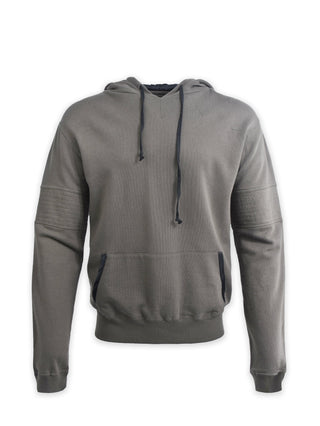 Khaki Green Hoodie with Back Zip Detailing