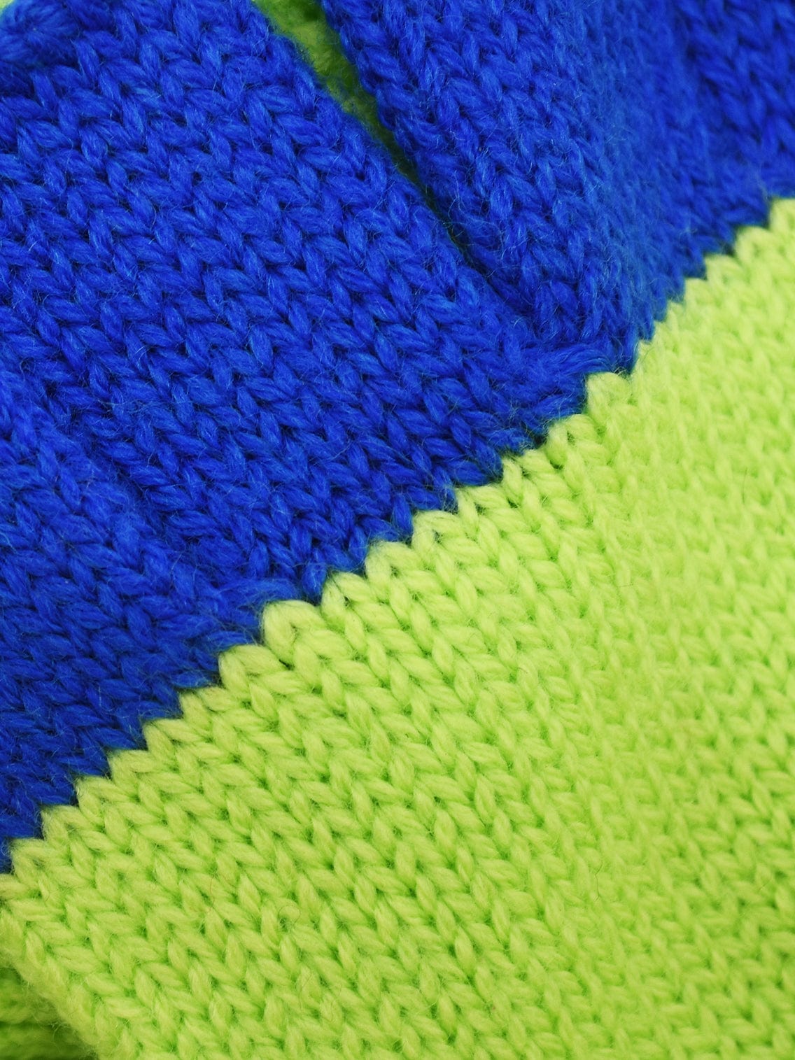 Knit Fingerless Gloves in Lime and Blue