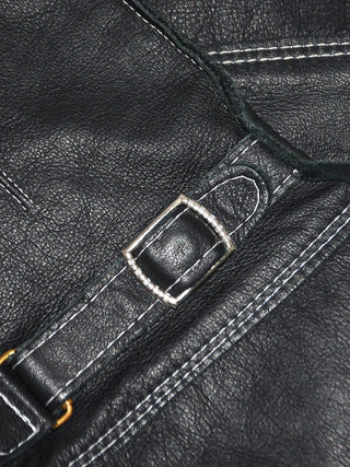 Leather Gloves with Buckle