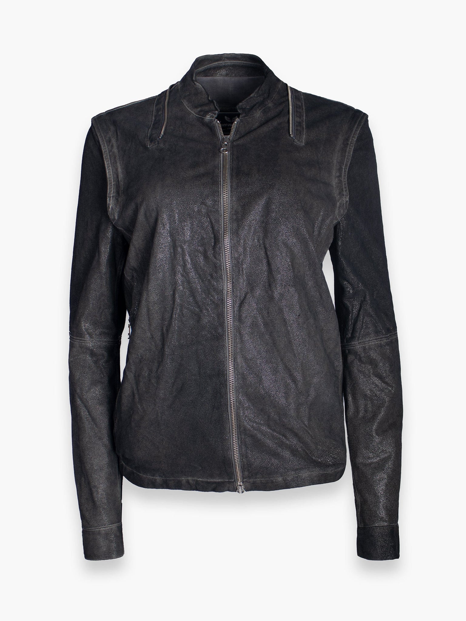 Leather Jacket With Adjustable Sleeves
