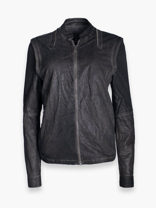 Leather Jacket With Adjustable Sleeves