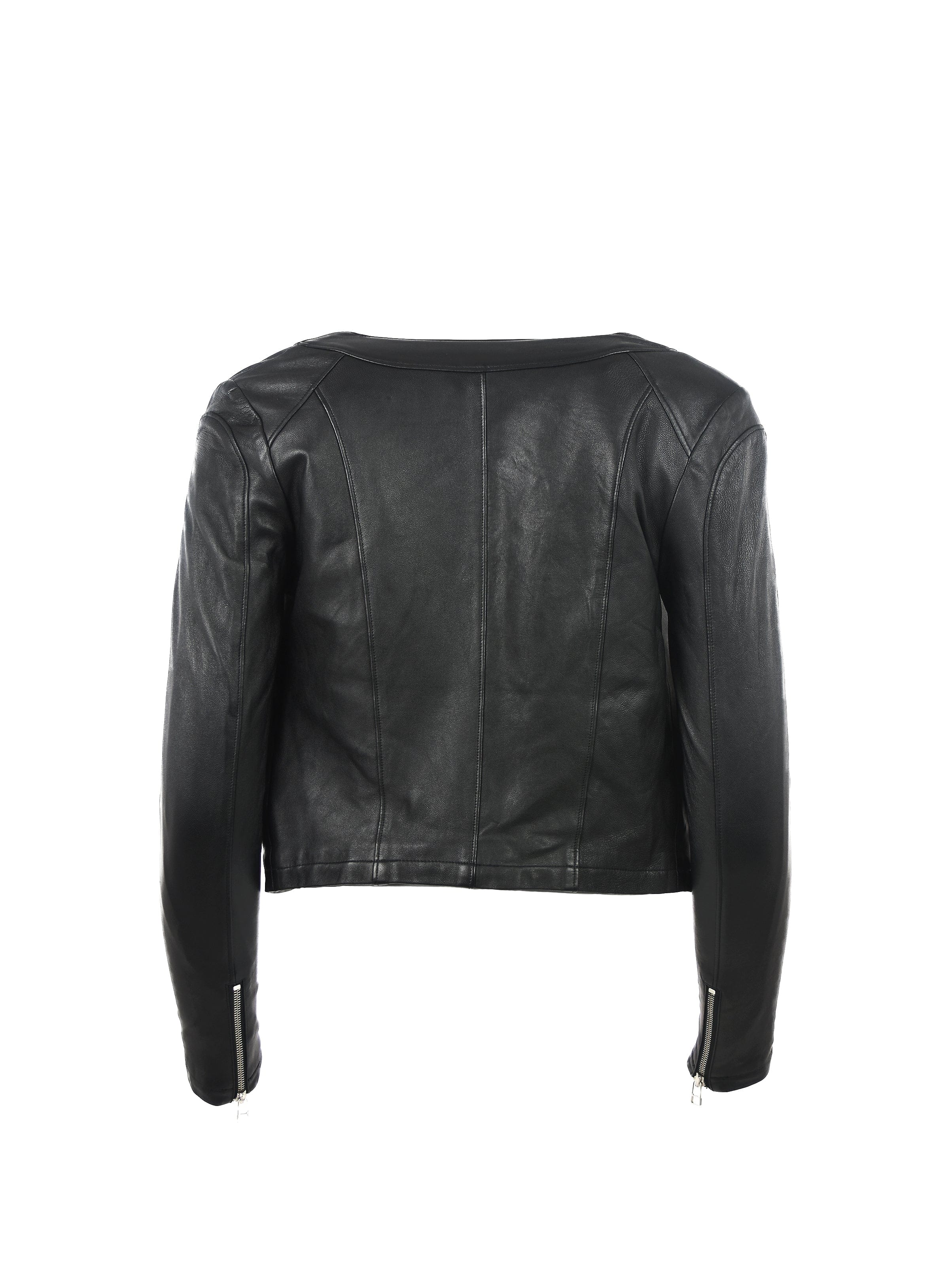 Theory SOFT LEATHER ZIP UP JKT ブラック　P COS Zip-Up Leather Jacket | endource