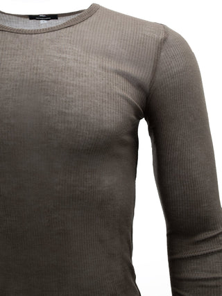 Light Brown Ribbed Longsleeve T-Shirt