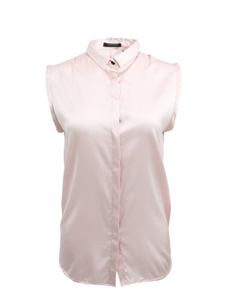 Light Pink Short Sleeved Silk Blouse