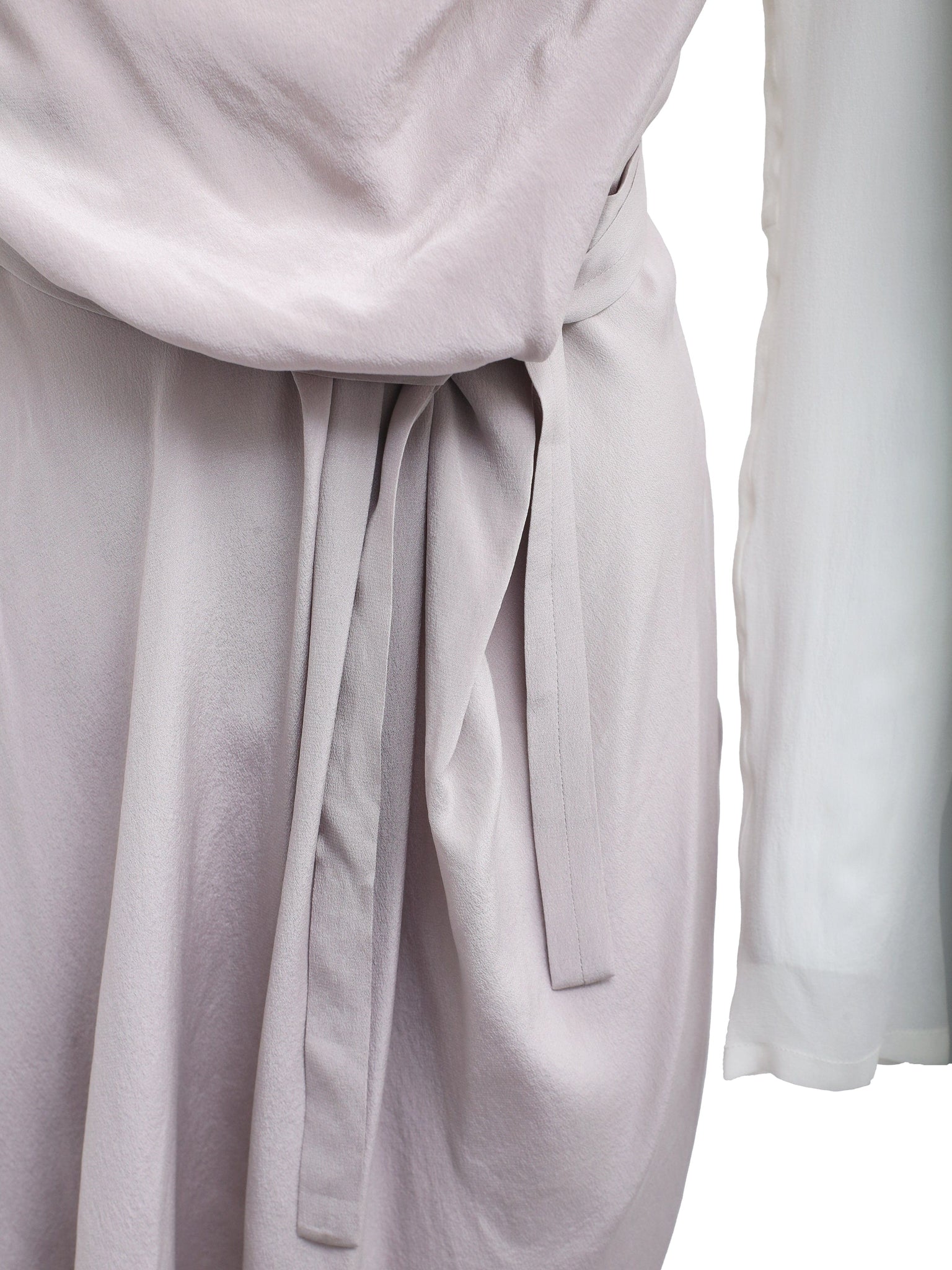 Lilac and White Chiffon Tie-Up Dress