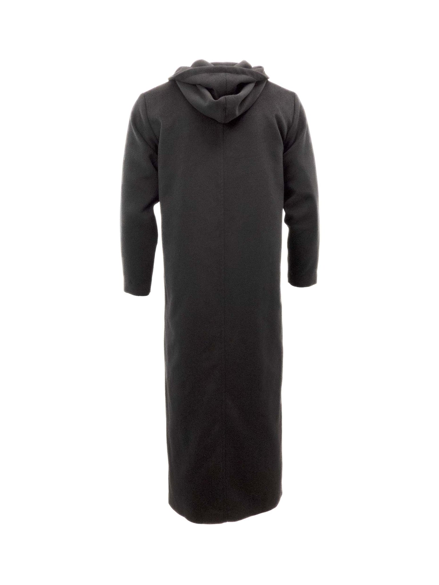 Longline Hooded Over Coat in Black