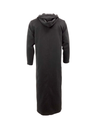 Longline Hooded Over Coat in Black