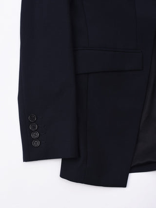 Midnight Navy Blazer with Patent Leather Details
