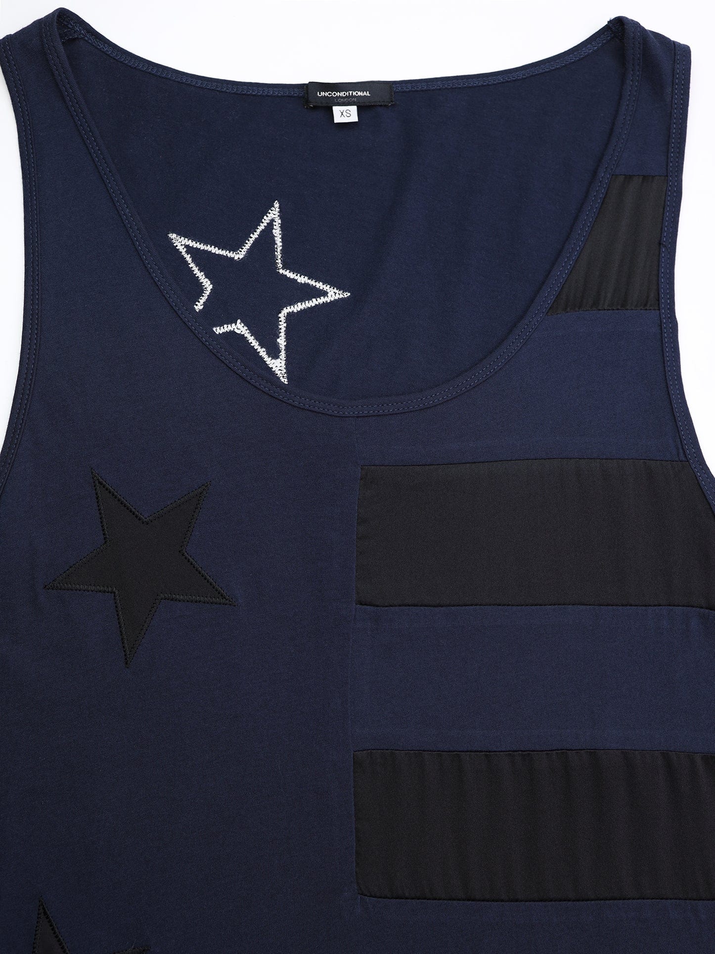 Midnight Vest with Stars and Black Stripes Detailings
