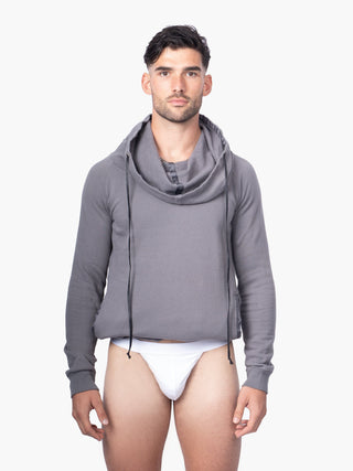 Mouse Grey Funnel Neck Hoodie