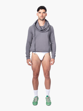 Mouse Grey Funnel Neck Hoodie