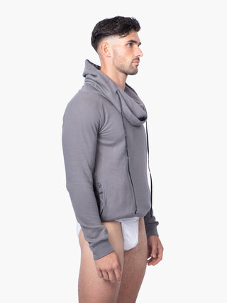 Mouse Grey Funnel Neck Hoodie