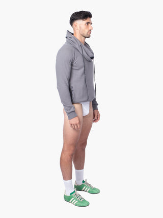 Mouse Grey Funnel Neck Hoodie