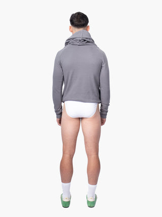 Mouse Grey Funnel Neck Hoodie