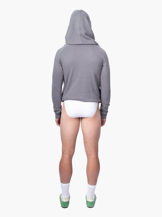Mouse Grey Funnel Neck Hoodie