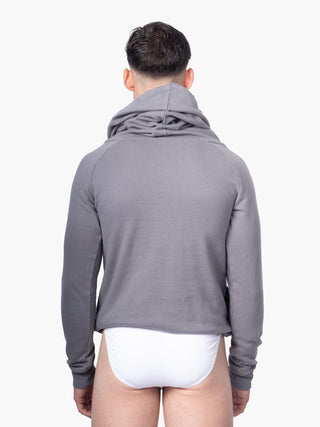 Mouse Grey Funnel Neck Hoodie
