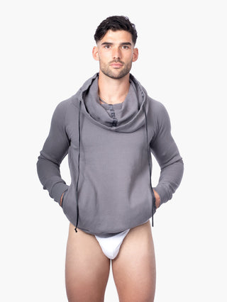 Mouse Grey Funnel Neck Hoodie