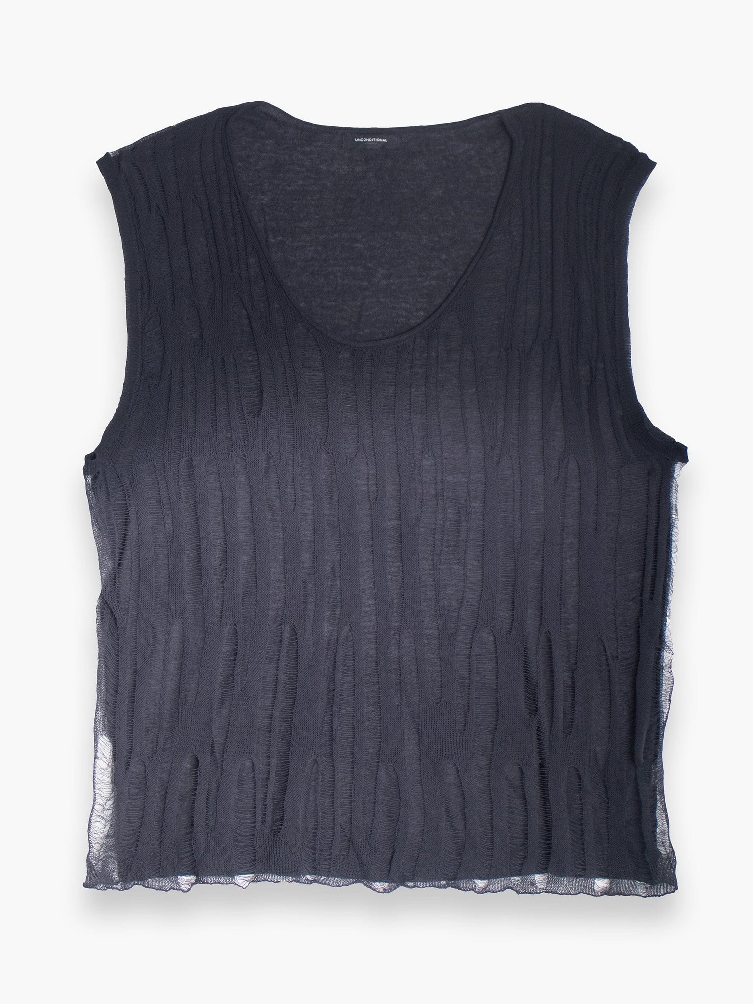 Navy Blue Dip Dye Distressed T-Shirt