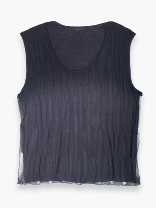 Navy Blue Dip Dye Distressed T-Shirt