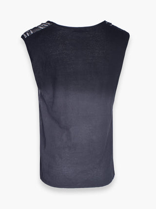 Navy Blue Dip Dye Distressed T-Shirt